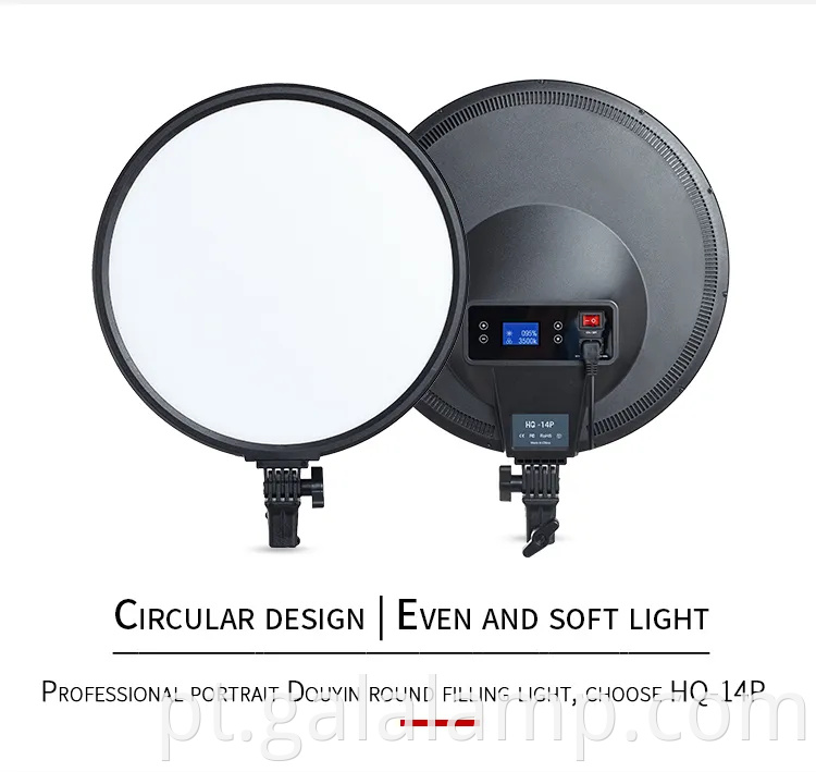 Luz de painel LED de 14 polegadas para transmissão profissional ao vivo